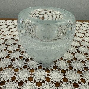 Elegant Clear Glass Candle Holder